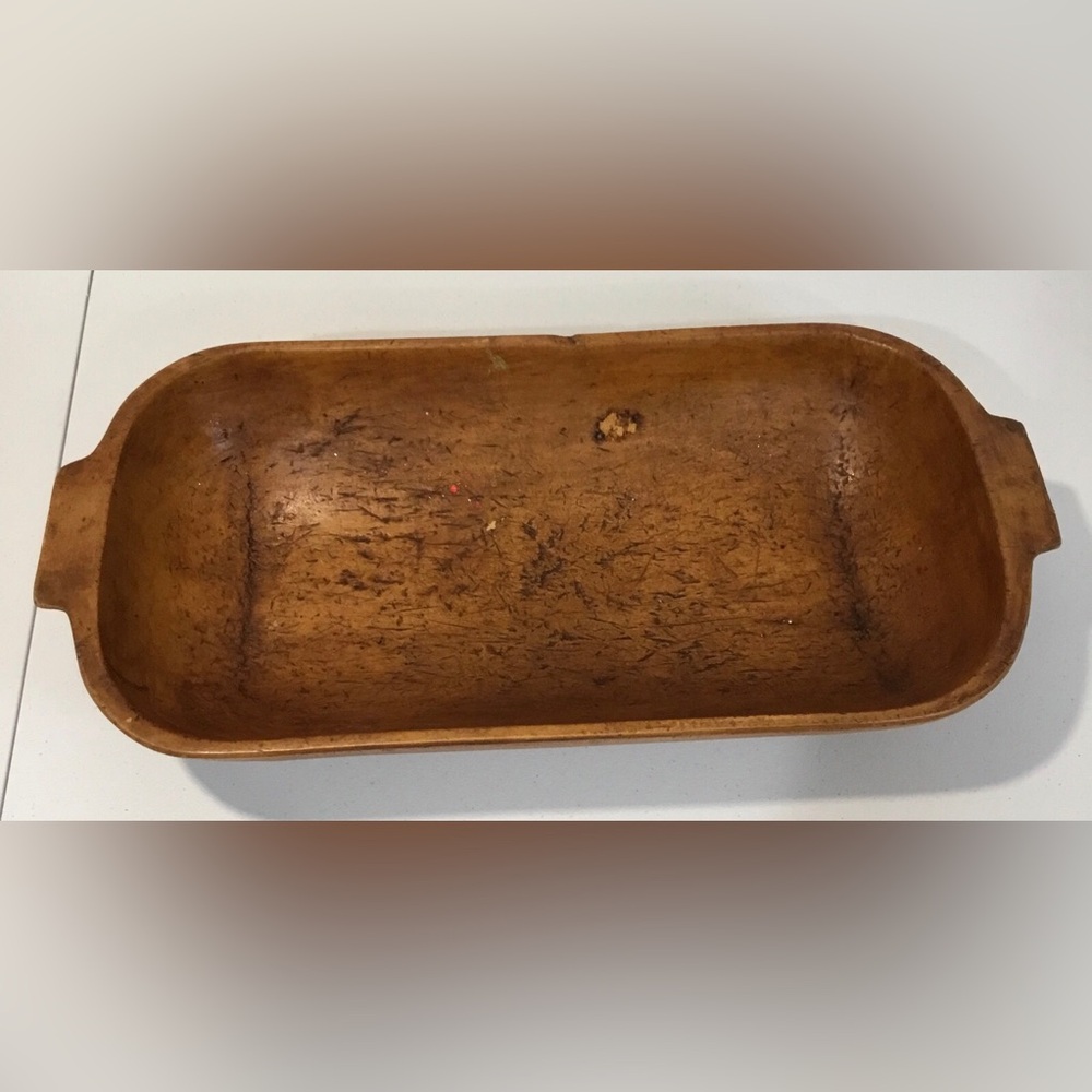 Handcrafted Rustic Wooden Dough Bowl - Brown